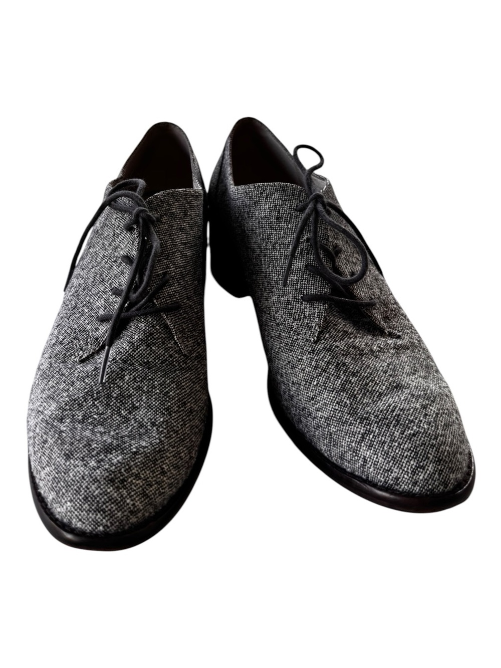 Louise et Cie Grey Tweed Fabric Lace Up Oxford Block Heel Pumps Size 8M - Picture 4 of 8